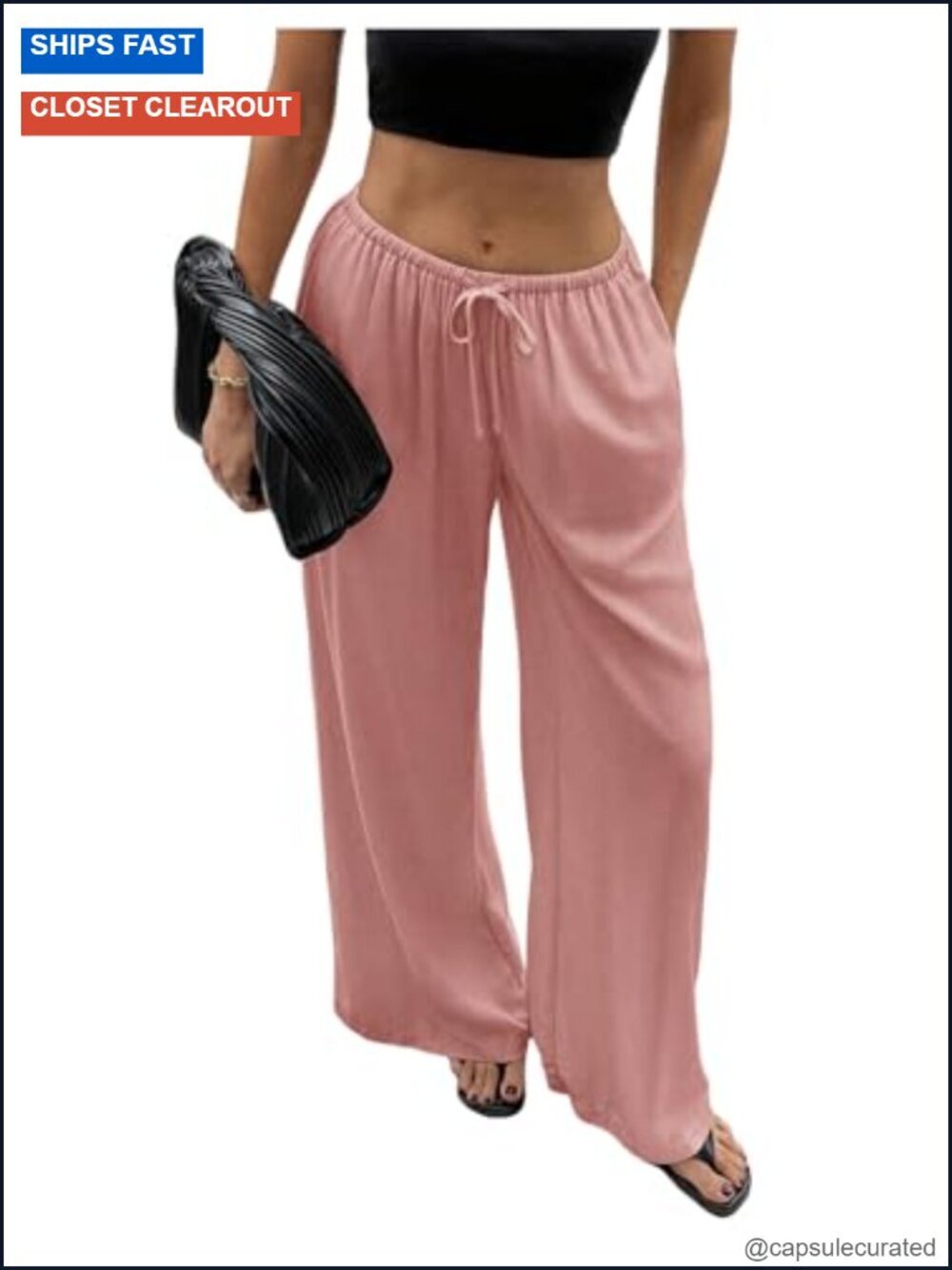 Linen Low Rise Drawstring Wide Leg Palazzo Pants